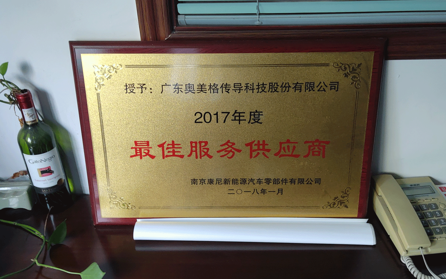 OMG는 난징 KANGNI 우수 공급업체 상을 수상했습니다.